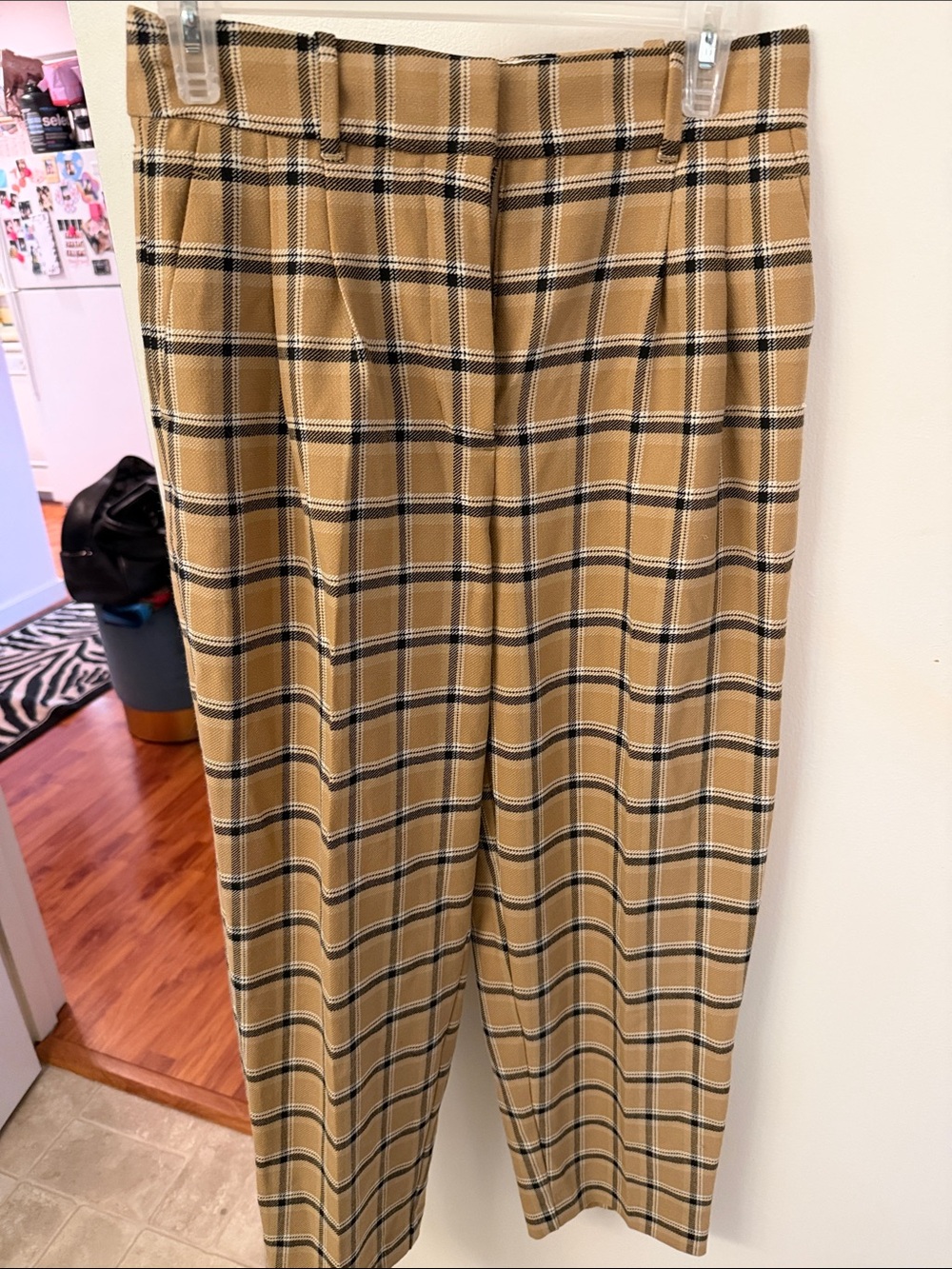 Aritzia Wilfred Women’s Tan Plaid Dress Pants